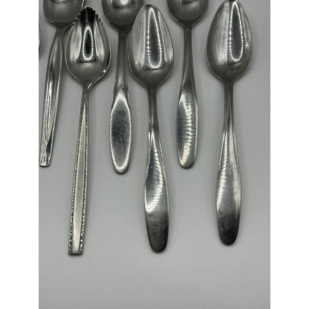 Oneida Grapefruit Spoon Serated Edge Flatware Mixed Lot‎ Of 10 WM Rogers & Other